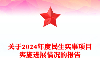 关于2024年度民生实事项目实施进展情况的报告模板