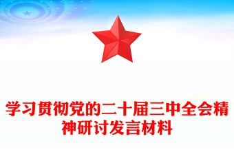 学习贯彻党的二十届三中全会精神研讨发言材料汇编