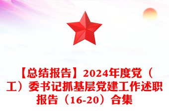 【总结模板报告模板】2024年度党（工）委书记抓基层党建工作述职报告模板（16-20）合集