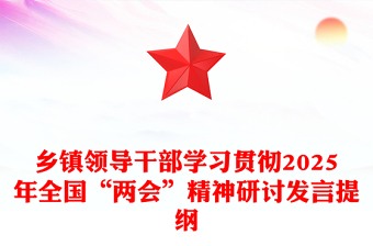 乡镇领导干部学习贯彻2025年全国“两会”精神研讨发言提纲