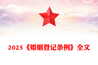 精品《婚姻登记条例》PPT法律法规课件模板(讲稿)