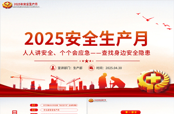 精品2025年全国安全生产月PPT人人讲安全个个会应急查找身边安全隐患课件下载