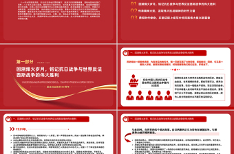 精品纪念中国人民抗日战争暨世界反法西斯战争胜利80周年PPT微党课