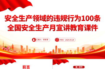 2025安全生产月PPT安全生产领域的违规行为100条课件下载