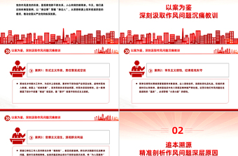 红色简洁以案为鉴守初心正风肃纪担使命PPT作风建设党课下载