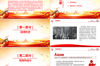 红色精美纪念中国人民抗日战争胜利80周年PPT铭记历史砥砺前行党课课件