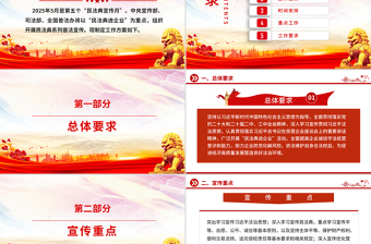 5月“民法典宣传月”工作方案PPT模板