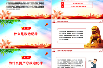 简洁大气党的政治纪律知与行PPT严明党的纪律党课课件