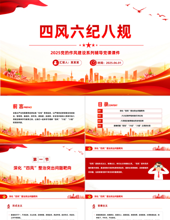 党政风四风六纪八规党的作风建设党课PPT课件