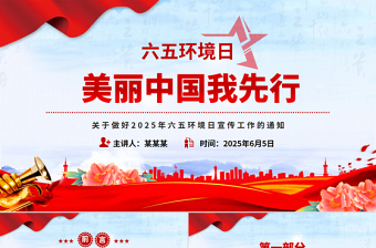 大气创意美丽中国我先行PPT关于做好2025年六五环境日宣传工作的通知下载