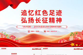 精美简洁长征故事之红军飞夺泸定桥PPT课件下载