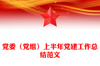 红色精美党委（党组）上半年党建工作总结PPT模板(讲稿)