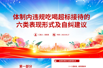 2025体制内违规吃喝超标接待的六类表现形式及自纠建议PPT课件下载