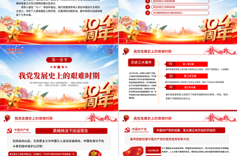 党政府2025党的光辉历程PPT建党104周年党史学习教育党课课件