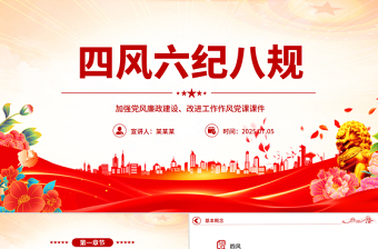 一文读懂四风六纪八规PPT加强党风廉政建设改进工作作风微党课