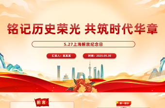 5月27日上海解放纪念日PPT党课课件