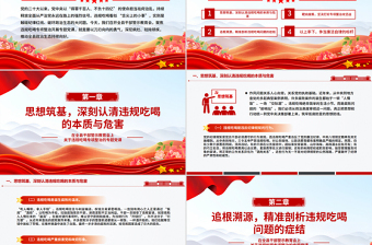 红色精美在全县干部警示教育会上关于违规吃喝专项整治的专题党课PPT课件