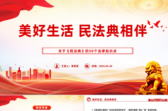 民法典宣传月关于《民法典》的50个法律知识点PPT学习课件