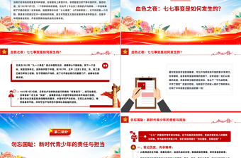 精美大气七七事变88周年PPT2025年勿忘国耻吾辈自强主题班会