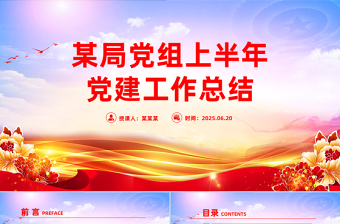 党建风某局党组上半年党建工作总结PPT模板