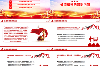 红色简洁长征精神PPT中国精神系列党课