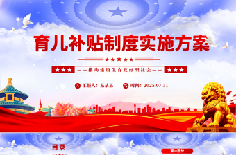 简洁大气《育儿补贴制度实施方案》PPT课件