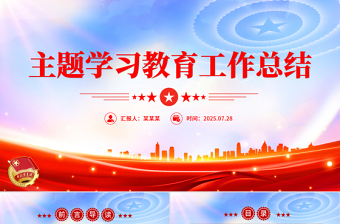 2025年党内主题学习教育工作总结PPT模板