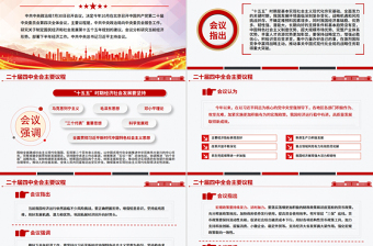 红色精美二十届四中全会主要议程PPT模板