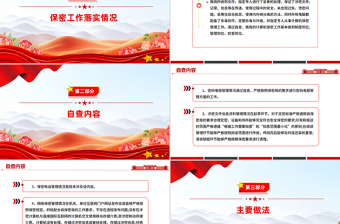 简洁大气某局保密工作自查自评报告PPT模板下载
