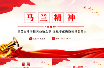 2025重温马兰精神PPT中国精神系列党课