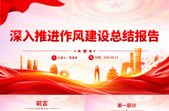 党政风深入推进作风建设总结报告PPT模板