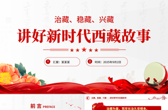 红色精美治藏稳藏兴藏PPT讲好新时代西藏故事微党课下载