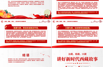 红色精美治藏稳藏兴藏PPT讲好新时代西藏故事微党课下载