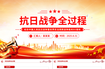 回顾抗日战争全过程PPT纪念抗战胜利80周年课件