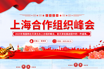 大气精美2025年上海合作组织峰会PPT模板