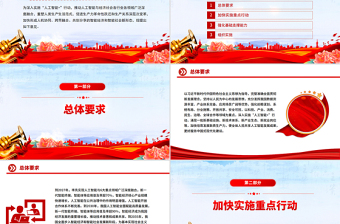 红色简洁关于深入实施“人工智能+”行动的意见PPT课件