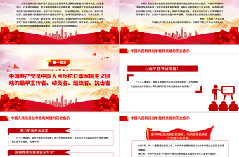 简洁风中国人民抗日战争胜利关键的历史启示PPT党课课件