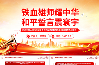 党建风铁血雄师耀中华和平誓言震寰宇PPT九三阅兵观后感课件下载