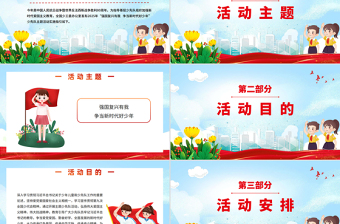 简洁风强国复兴有我争当新时代好少年少先队主题活动实施指引PPT课件