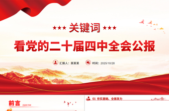 简洁大气关键词看党的二十届四中全会公报PPT四中全会精神学习课件
