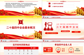 简洁大气学习贯彻二十届四中全会精神PPT专题党课课件