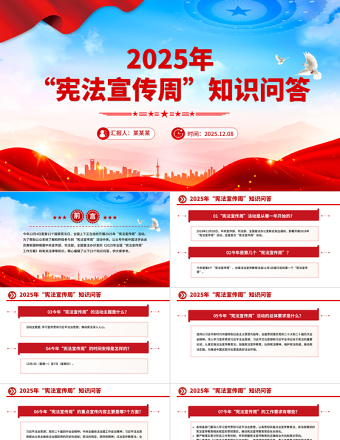 实用精美“宪法宣传周”知识问答PPT课件下载