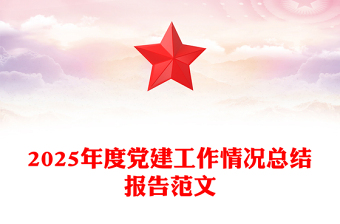 简洁风2025年度党建工作情况总结报告PPT模板(讲稿)